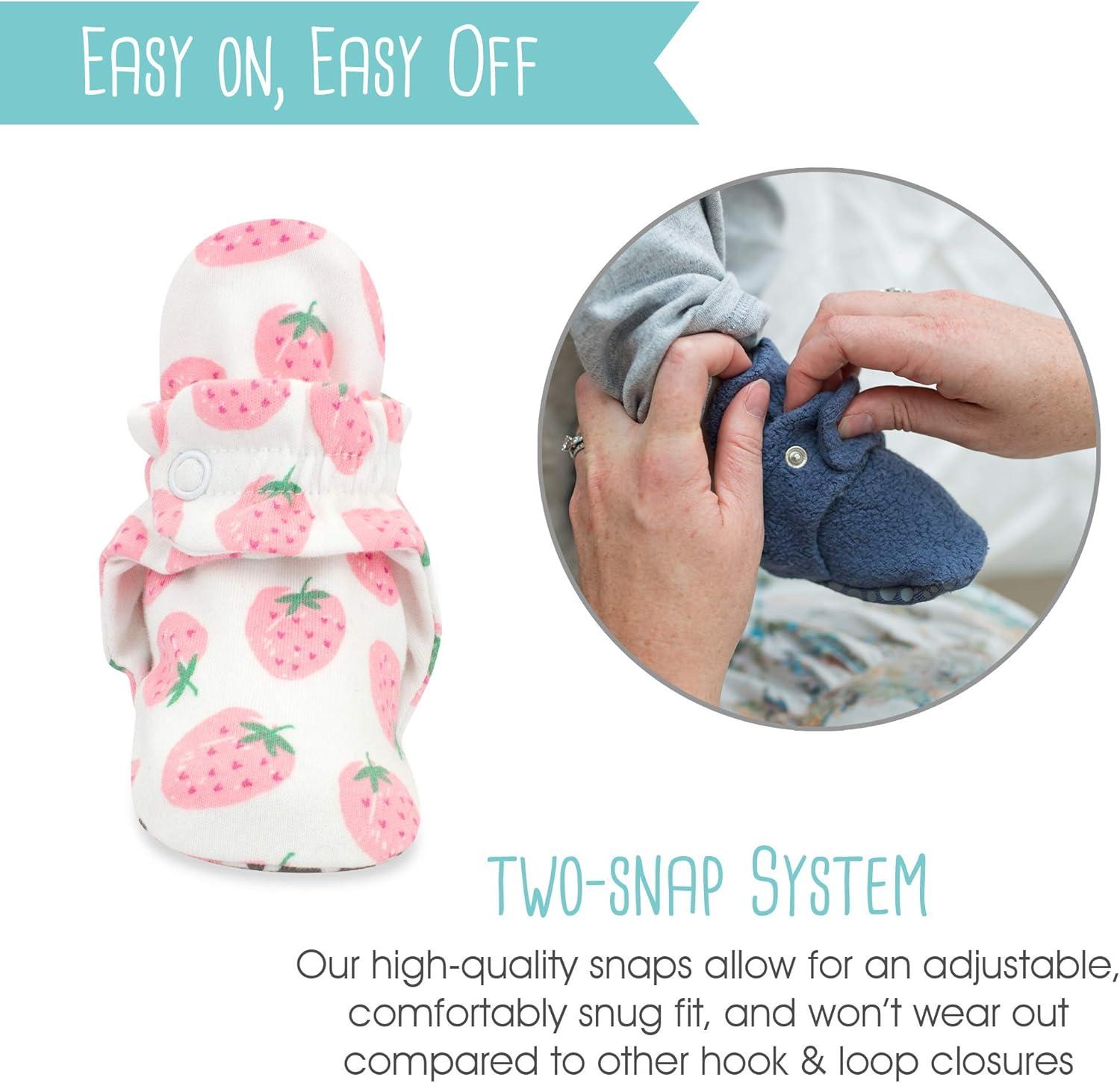 imageZutano Unisex Organic Cotton Baby Booties StayOn and NonSlip Newborn to ToddlerStrawberries