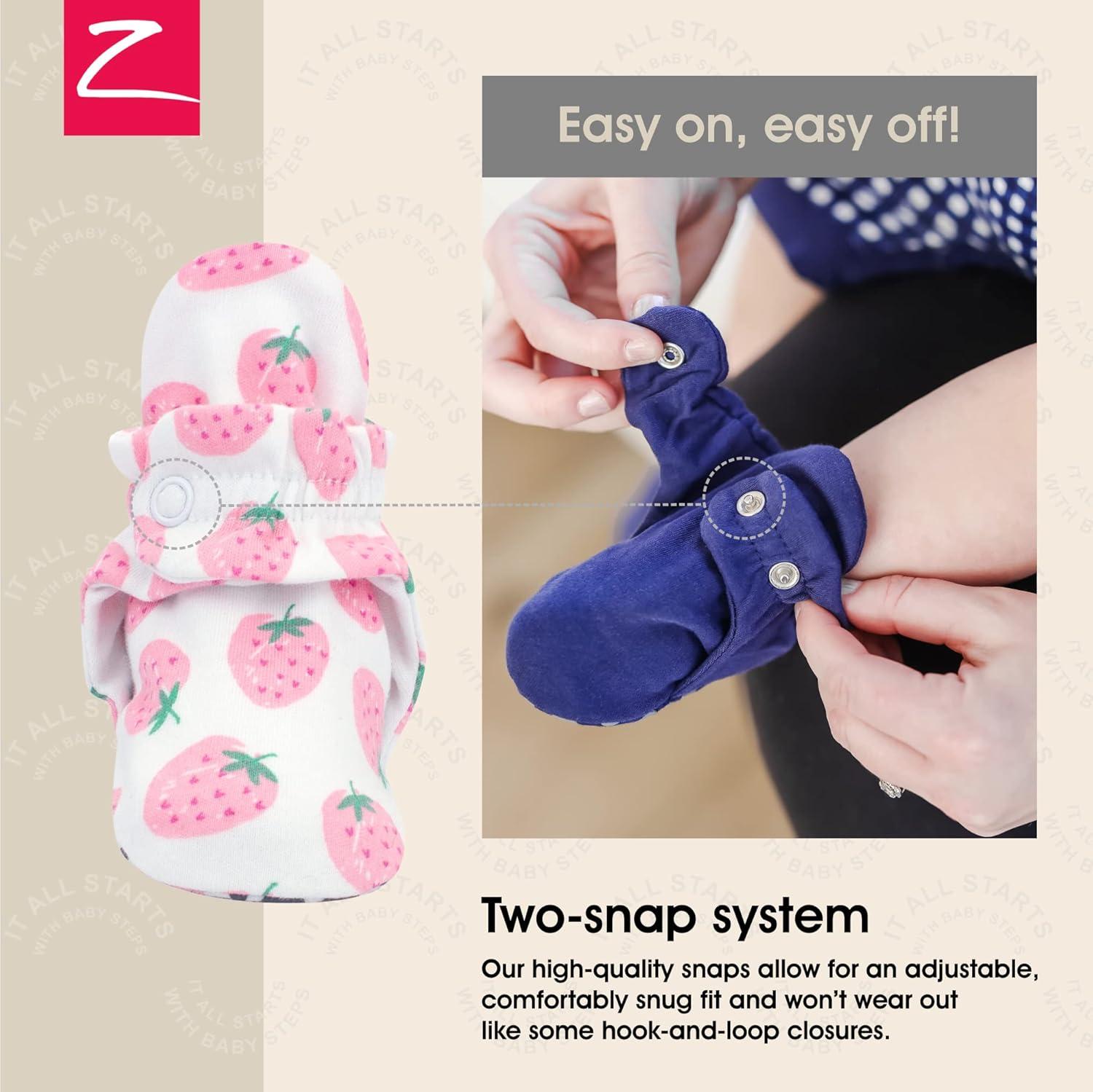 imageZutano Unisex Organic Cotton Baby Booties StayOn and NonSlip Newborn to ToddlerStrawberries