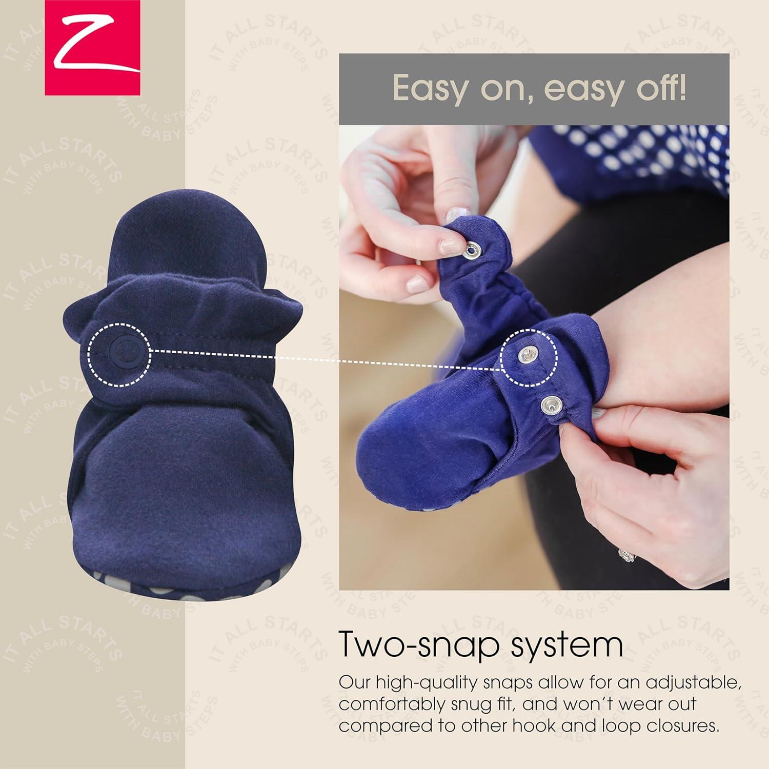 imageZutano Unisex Organic Cotton Baby Booties StayOn and NonSlip Newborn to ToddlerTrue Navy