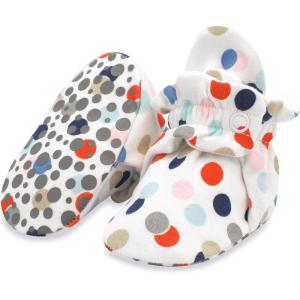 Zutano Unisex Organic Cotton Baby Booties, Stay-On and Non-Slip, Newborn to Toddler(Circus Dots)