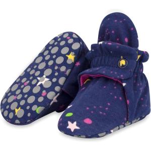 Zutano Unisex Organic Cotton Baby Booties, Stay-On and Non-Slip, Newborn to Toddler(Galaxy)