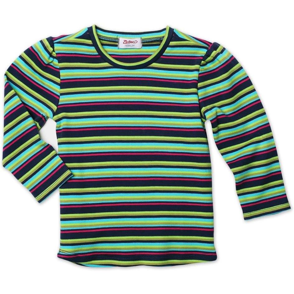 imageZutano Little Girls Midnight Stripe Long Sleeve Fitted TeeFuchsiaNavy