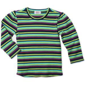Zutano Little Girls’ Midnight Stripe Long Sleeve Fitted Tee(Fuchsia/Navy)