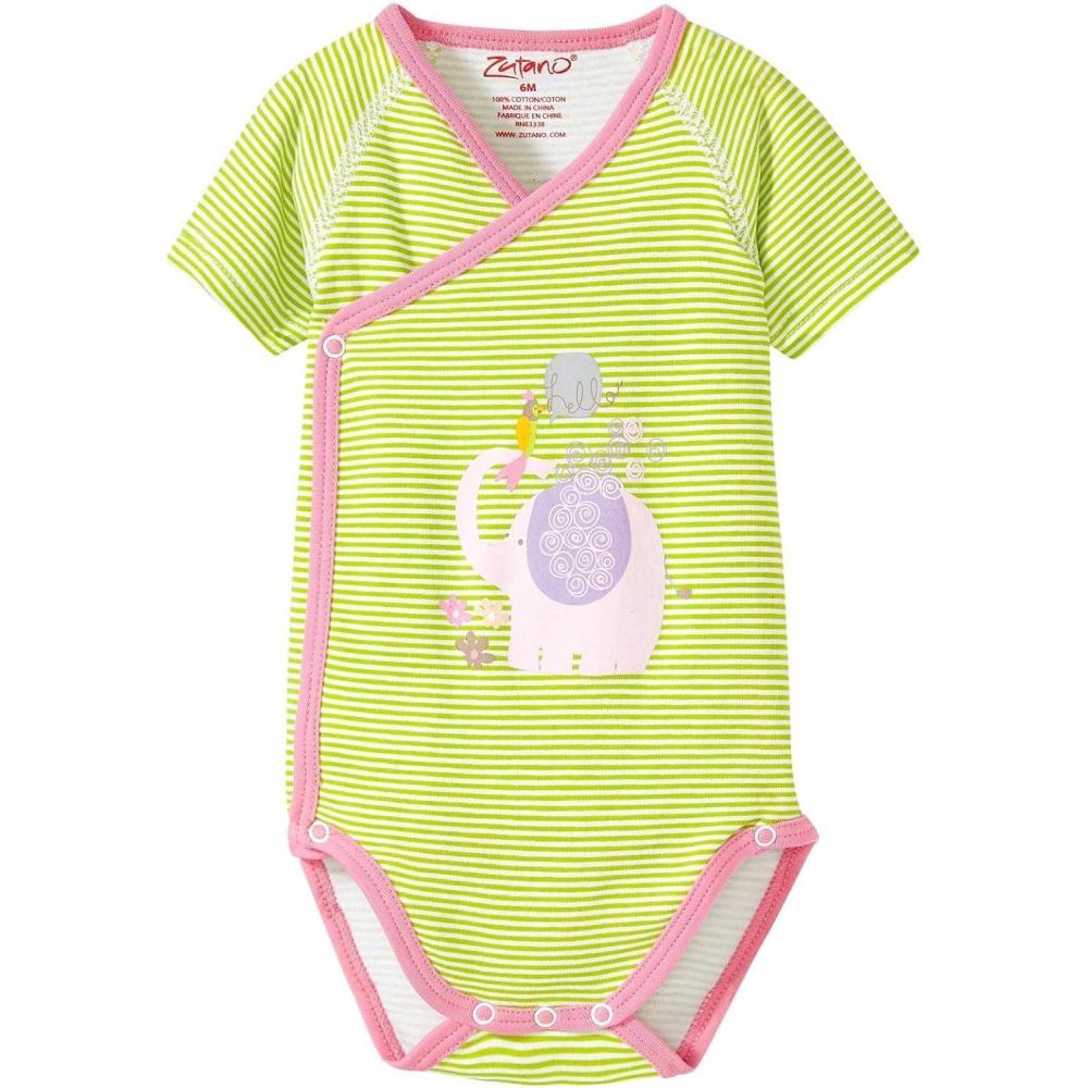imageZutano babygirls Hello Screen SS Wrap BodyLime