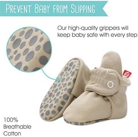 imageZutano Cotton Baby Booties with Gripper Soles Soft Sole StayOn Baby Shoes Bundle 18M