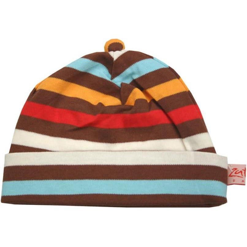 imageZutano Chocolate 5 Color Stripe Beanie Hat 12 Months