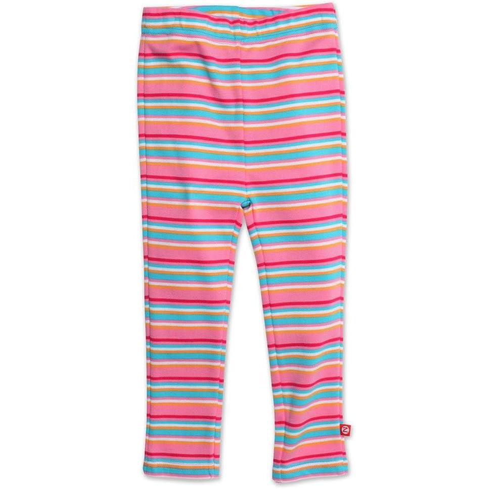 imageZutano Hot Pink Multi Stripe Little Girls Leggings 4T