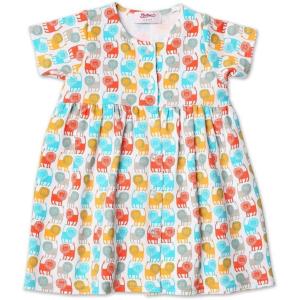 Zutano Lions Short Sleeve Dress, White
