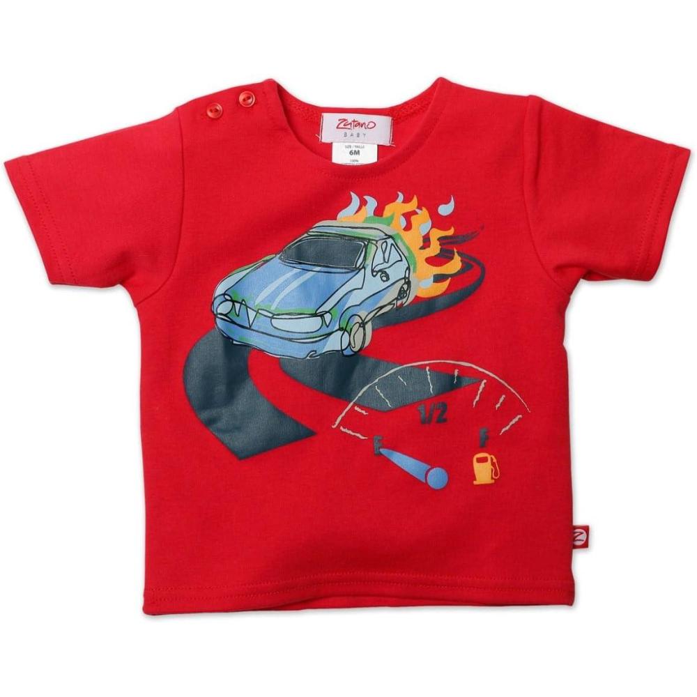 imageZutano Baby Boys Moto Screen ShortSleeve TshirtRed