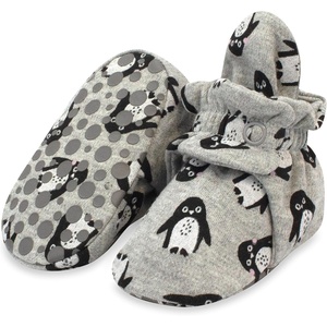 Zutano Unisex Organic Cotton Baby Booties, Stay-On and Non-Slip, Newborn to Toddler(Penguins)